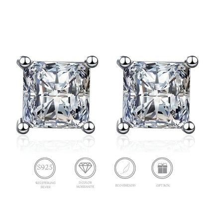 925 Sterling Silver Earrings Special-interest Design Commuting Moissanite Jewelry