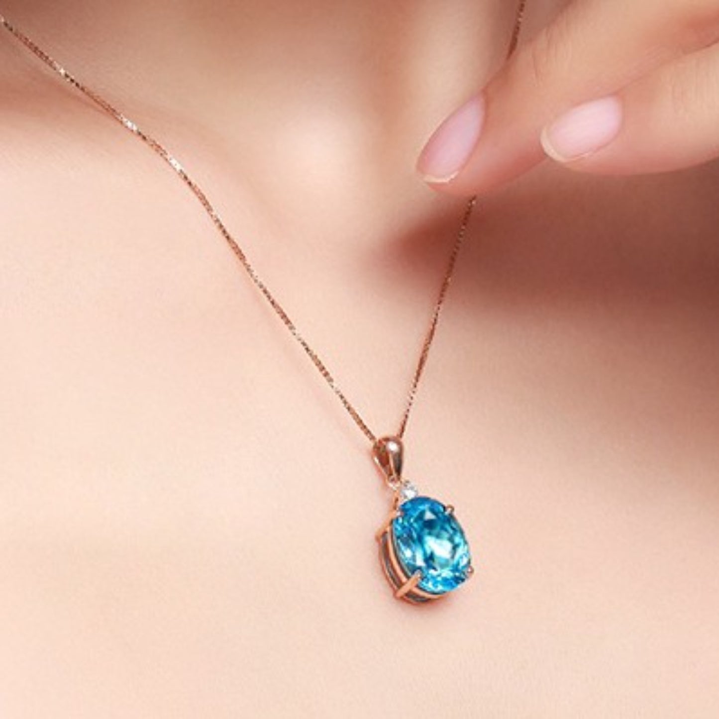 Rose Gold-Plated Artificial Gemstone Pendant Necklace apparel & accessories