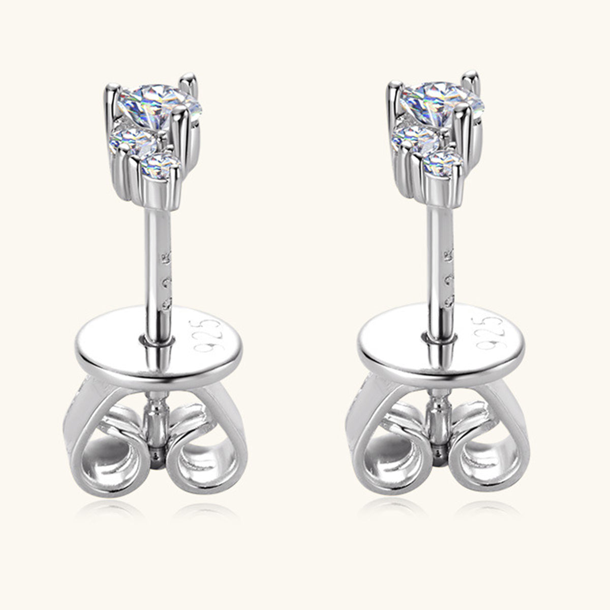 925 Sterling Silver Moissanite Stud Earrings apparel & accessories