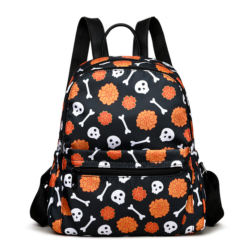 Halloween Skull Print Backpack For Women halloween