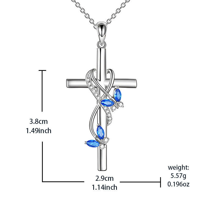 Women's Necklace Elegant Butterfly Cross Pendant Jewelry