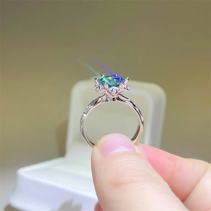 2 Carat Moissanite 925 Sterling Silver Ring Jewelry