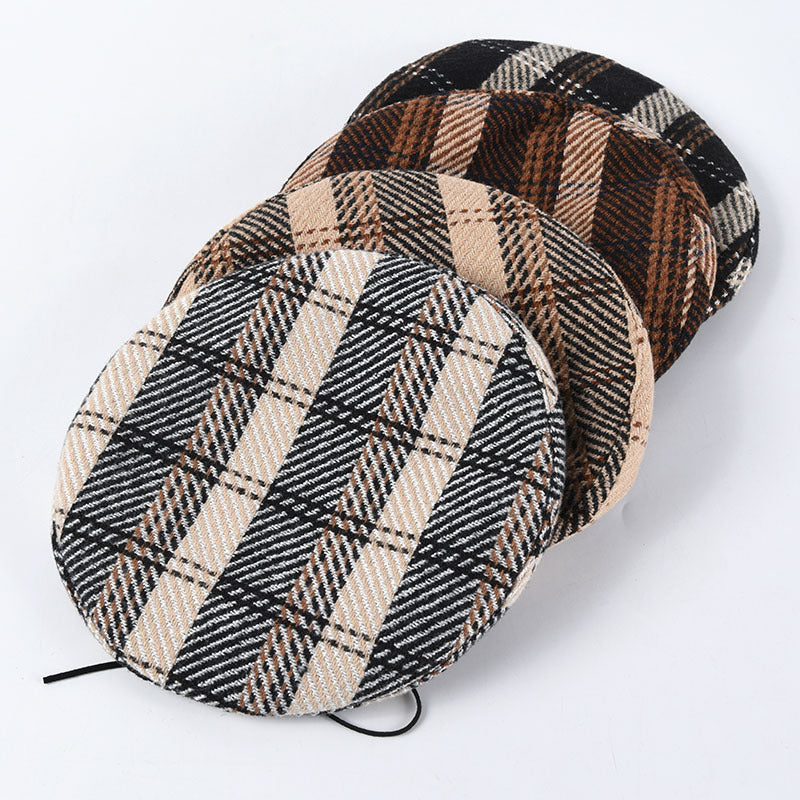 Women's Retro Japanese Plaid Beret Hat scarves, Shawls & Hats