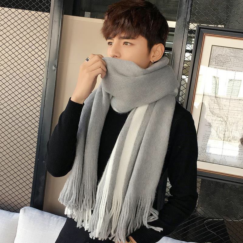 Men's Fashionable And Versatile Simple Woolen Scarf Men's Scarves