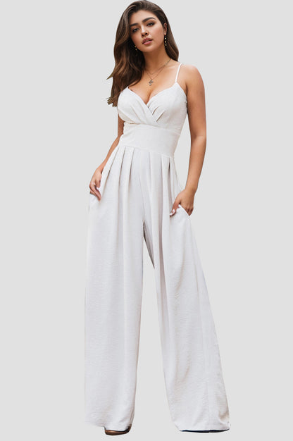 Spaghetti Strap Wide Leg Jumpsuit Dresses & Tops