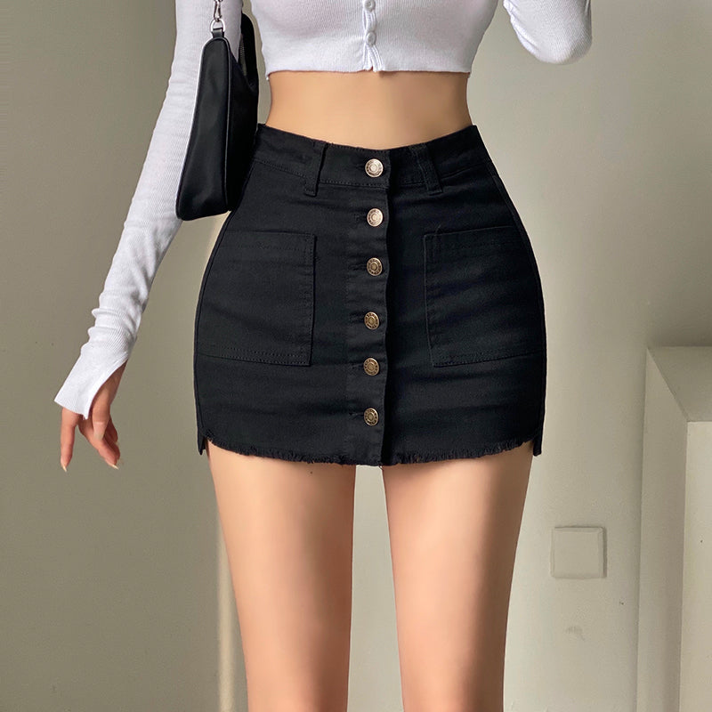 Fashionable Personality High Waist Slim Denim Skirt apparel & accessories