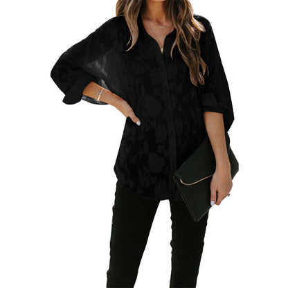 Thin Lapel Shirt Women's Long Sleeve Top apparels & accessories