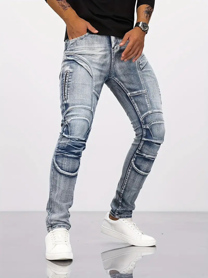 Retro Casual Stretch Motorcycle Jeans For Men apparel & accessories