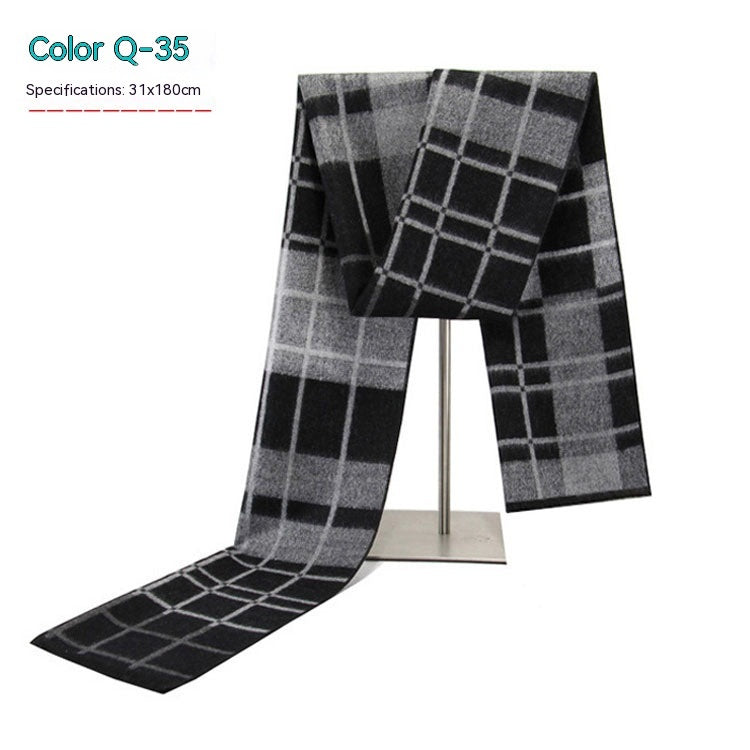 Men's Striped Winter Warm Artificial Cashmere Scarf Men's Scarves