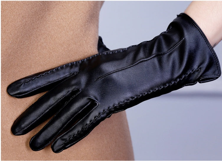 Fashionable Ladies Thick Warm Leather Gloves apparels & accessories