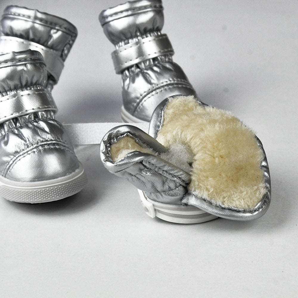 PU Warm Pet Dog Shoes In Winter pet cloths