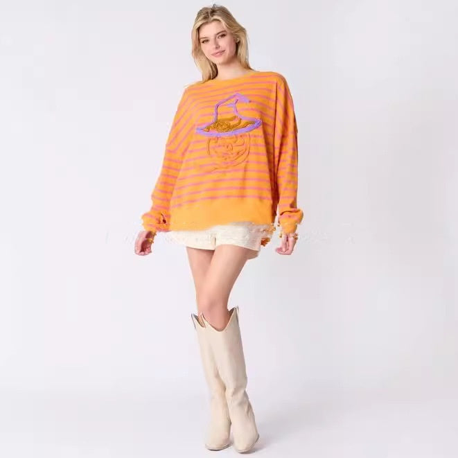 Women's Halloween Embroidered Sweater halloween