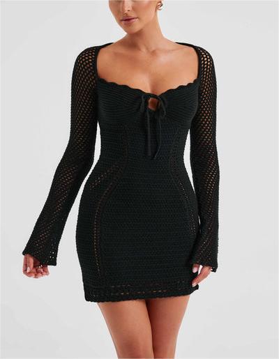 European And American Knitted Back Strap Backless Sexy Hip Skirt apparels & accessories