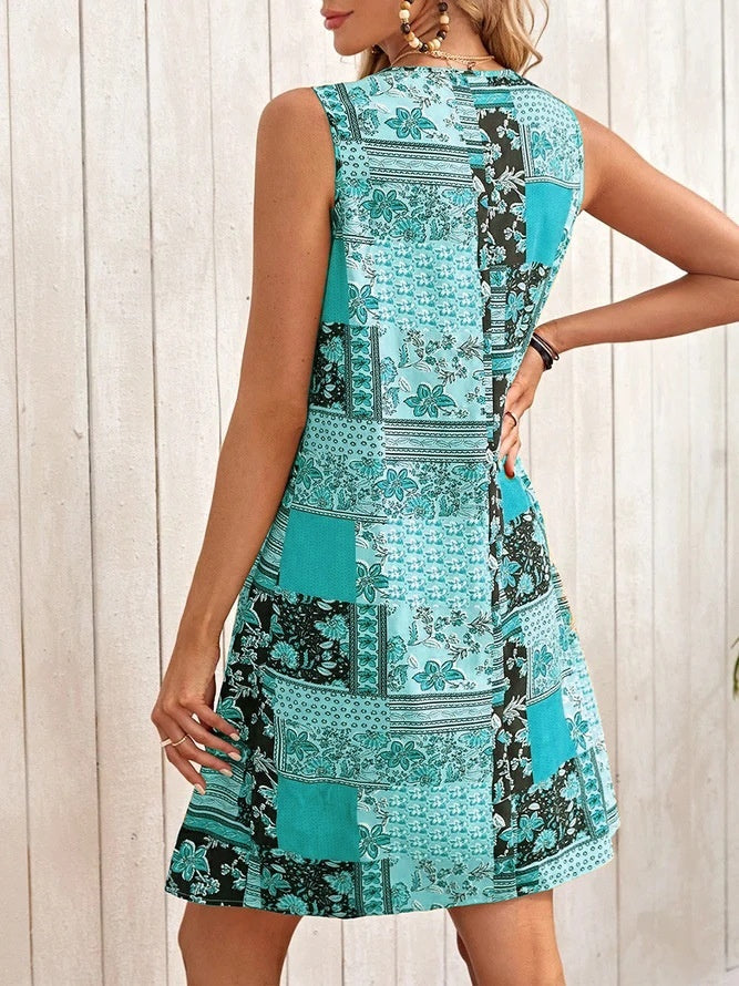 American Sleeveless Printed Dress apparel & accessories