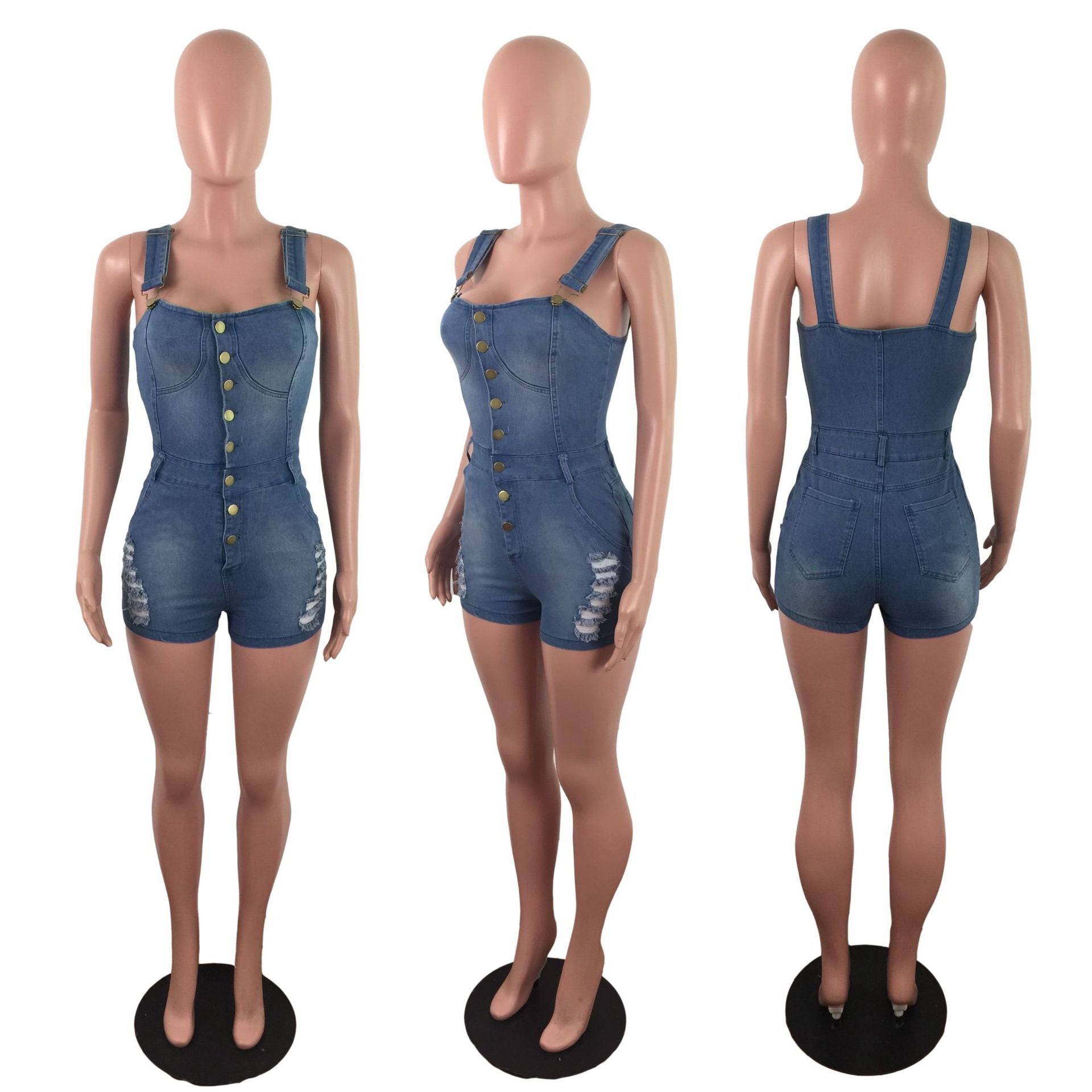 Women's Denim Slimming Jumpsuit apparel & accessories