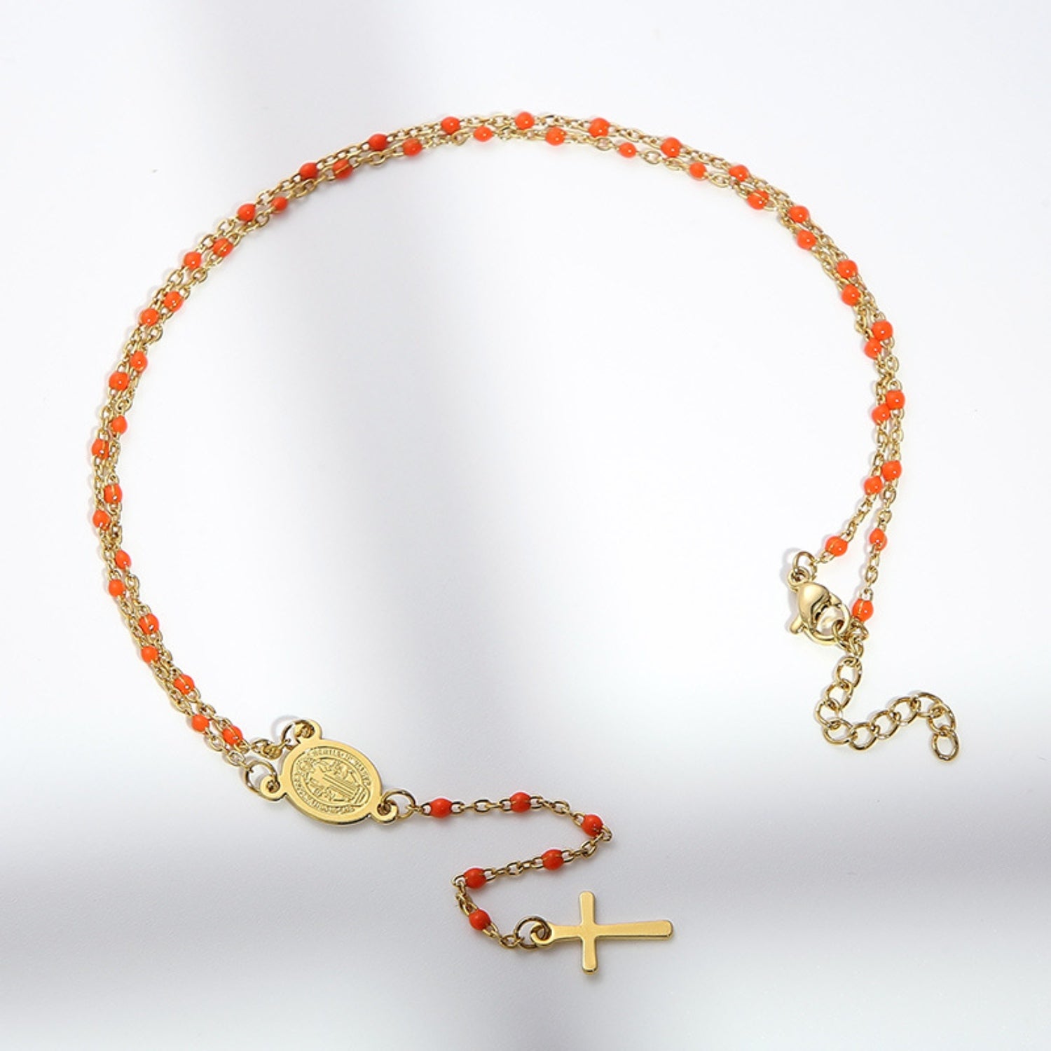 Stainless Steel Beaded Cross Necklace apparel & accessories