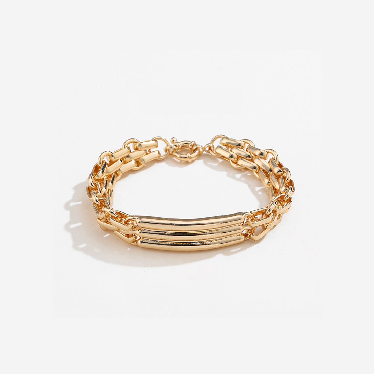 Gold-Plated Alloy Chain Bracelet 