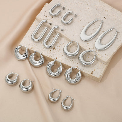 Stainless Steel Hinged Hoop Earrings apparel & accessories