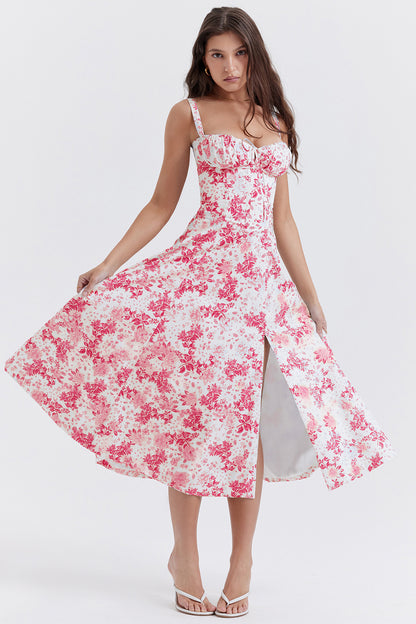 Women's Floral Print Dress With Straps apparel & accessories