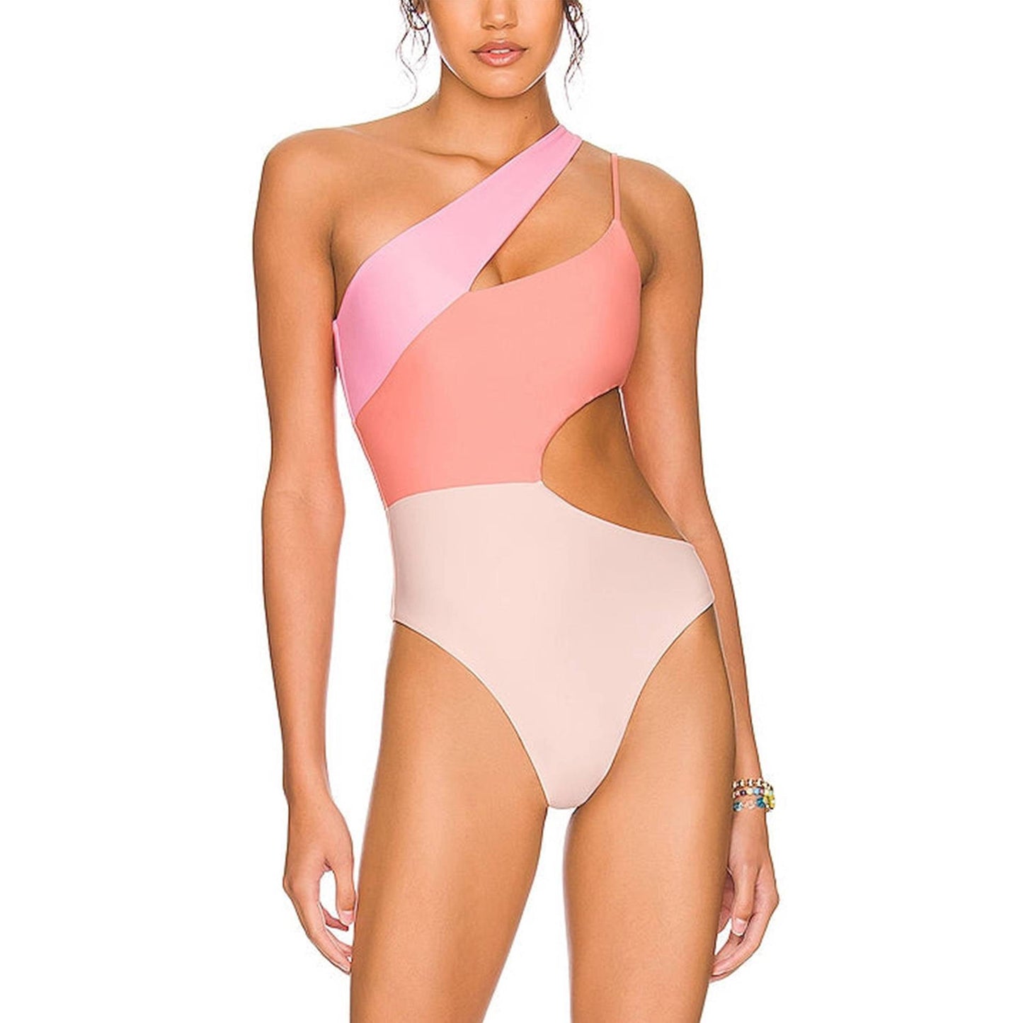 One Piece Fashionable Contrast Color Swimsuit apparel & accessories