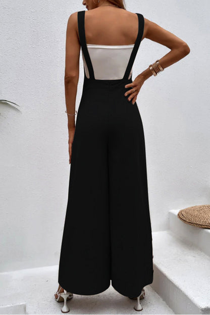 Square Neck Wide Strap Jumpsuit Dresses & Tops