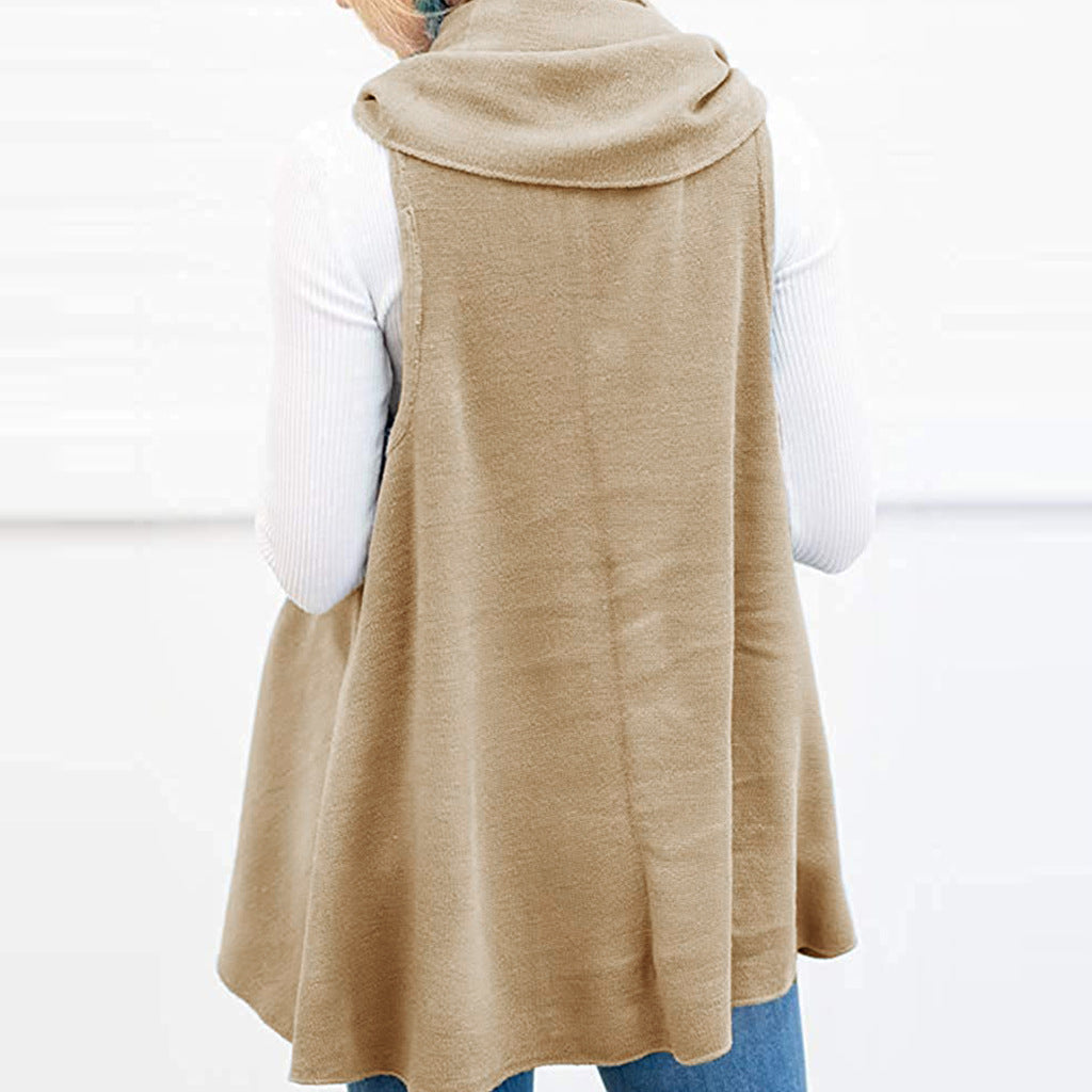 Fashionable Sleeveless Solid Color Cashmere Vest Women apparel & accessories