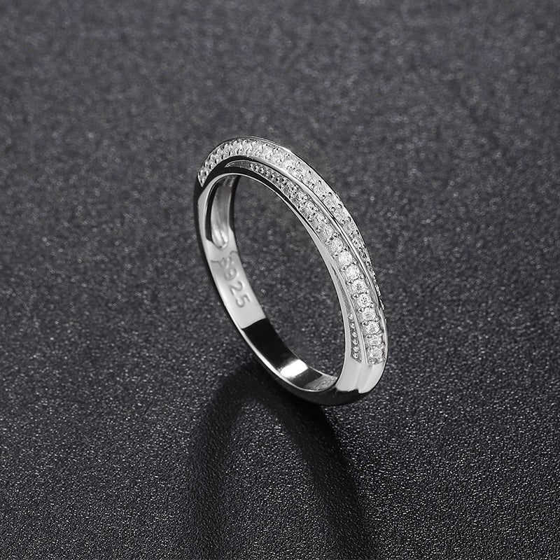 Mobius Strip Moissanite Cord For Braiding Ring Women Jewelry