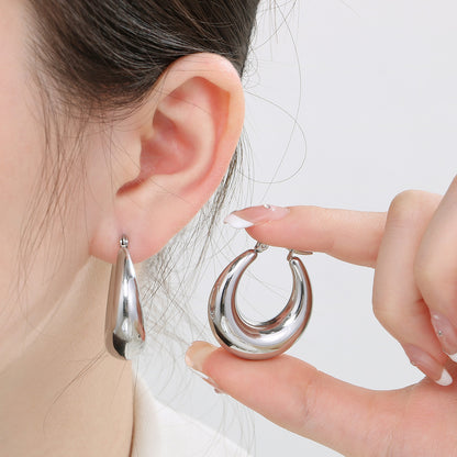 Stainless Steel Hinged Hoop Earrings apparel & accessories