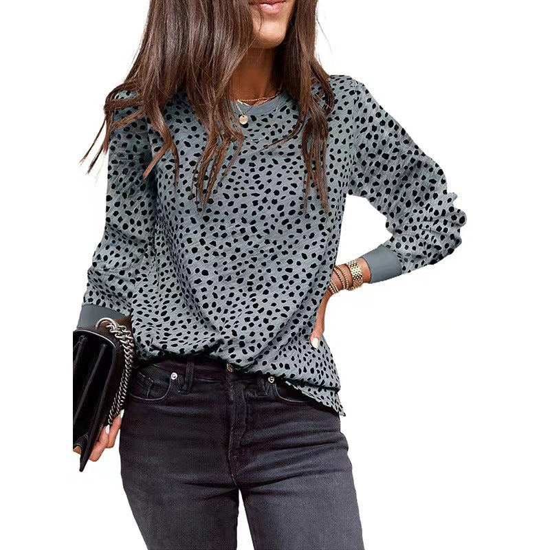 Women's Spot Printed Long-sleeved Top apparel & accessories