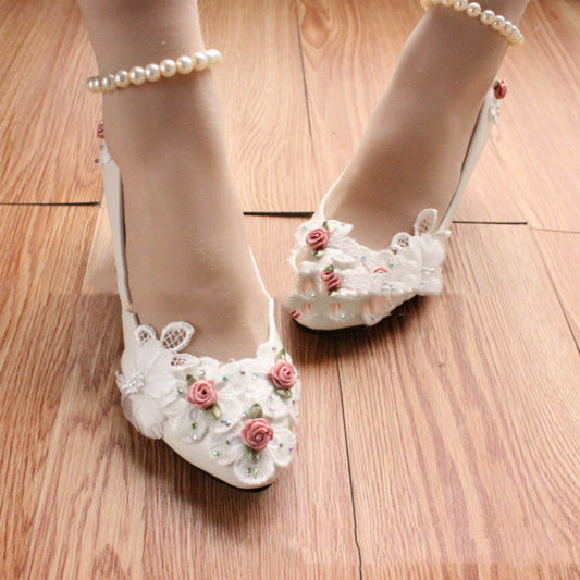 Women's Fashion Decorative Pearl Anklet Wedding Shoes Shoes & Bags
