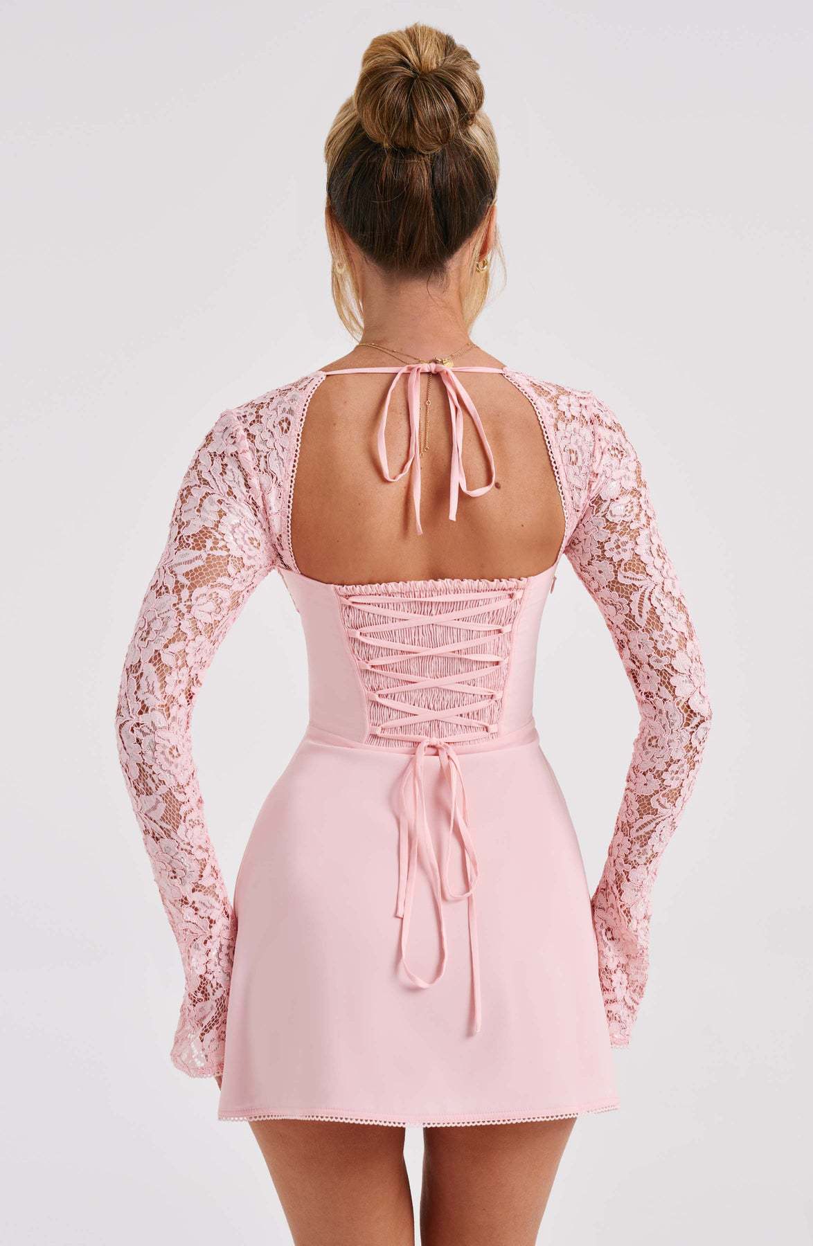 American Style Lace Long Sleeve Backless  Dress apparel & accessories