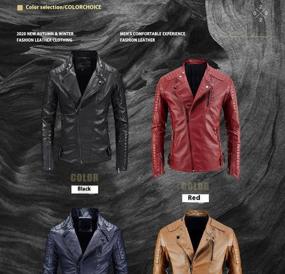 Trendy Leather Jacket Men's Fleece-lined PU Jacket apparels & accessories