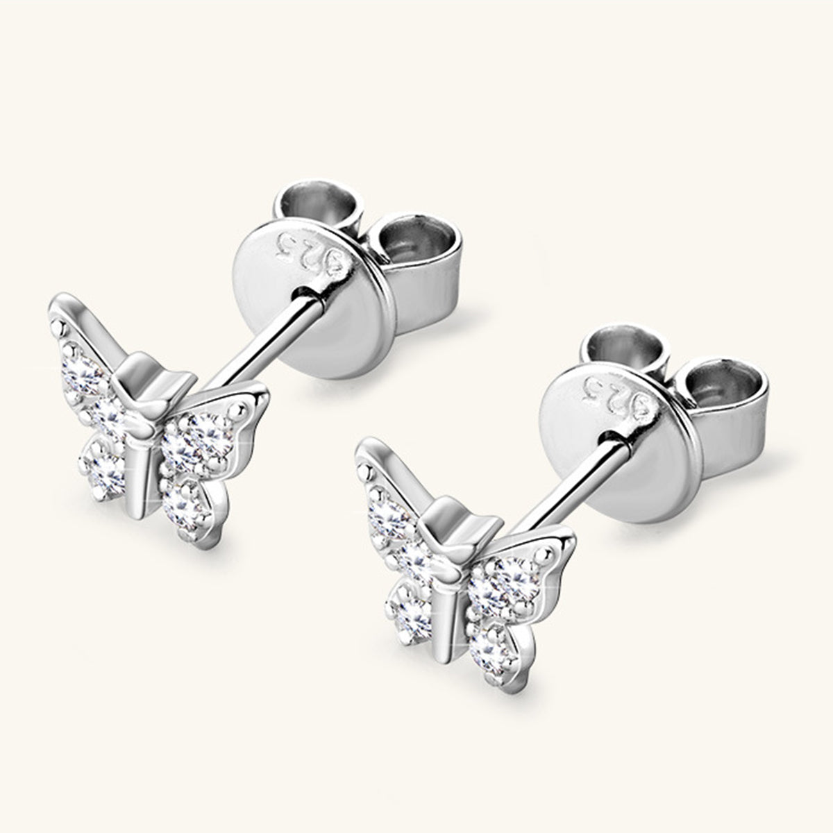 Moissanite 925 Sterling Silver Butterfly Stud Earrings apparel & accessories