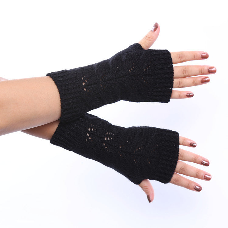 European And American New Twist Hollow Half Finger Ladies Gloves apparels & accessories