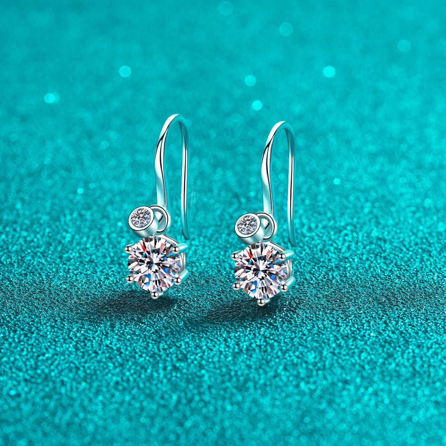 2 Carat Moissanite 925 Sterling Silver Earrings apparel & accessories