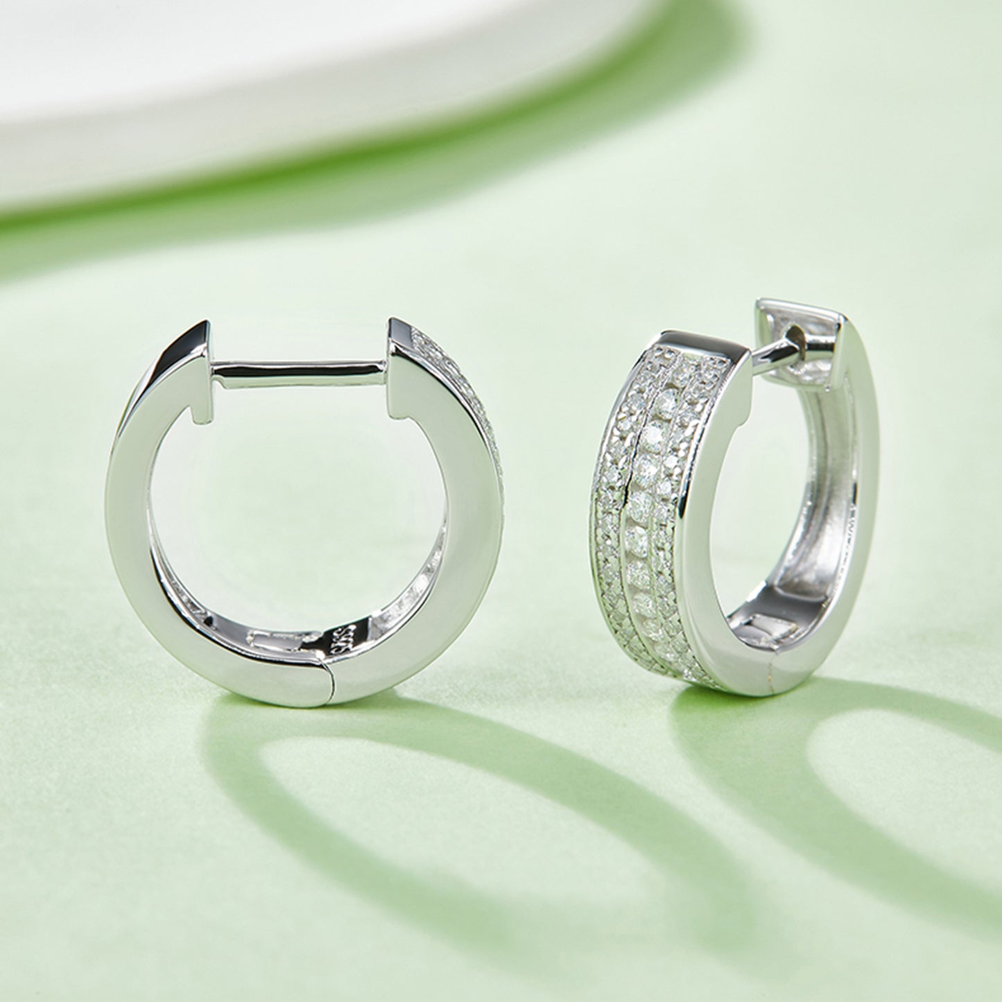 Moissanite 925 Sterling Silver Huggie Earrings apparel & accessories