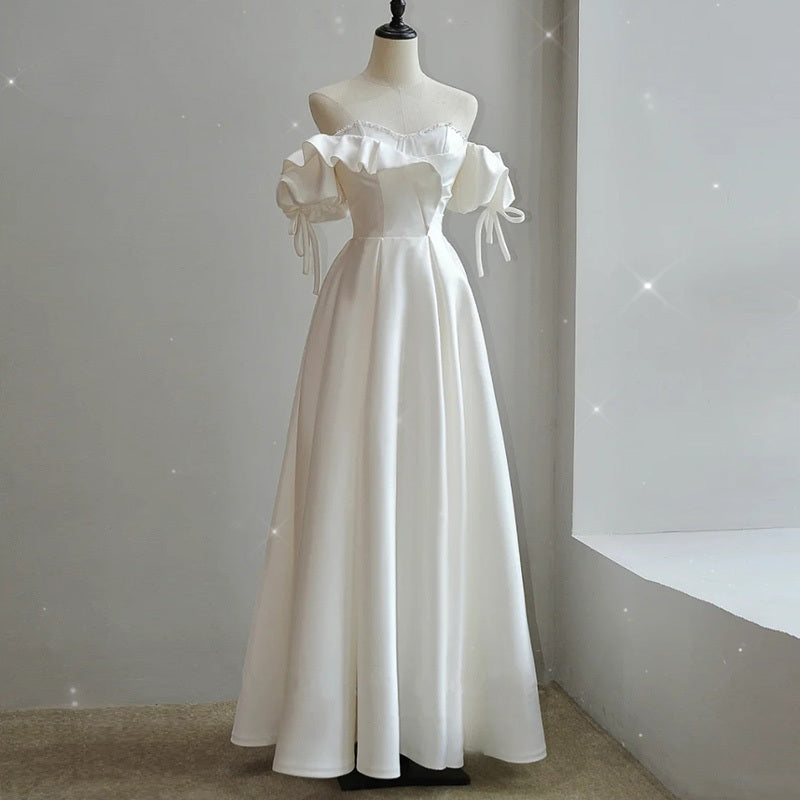 Satin Light Wedding Dress Bride French Super Fairy apparel & accessories