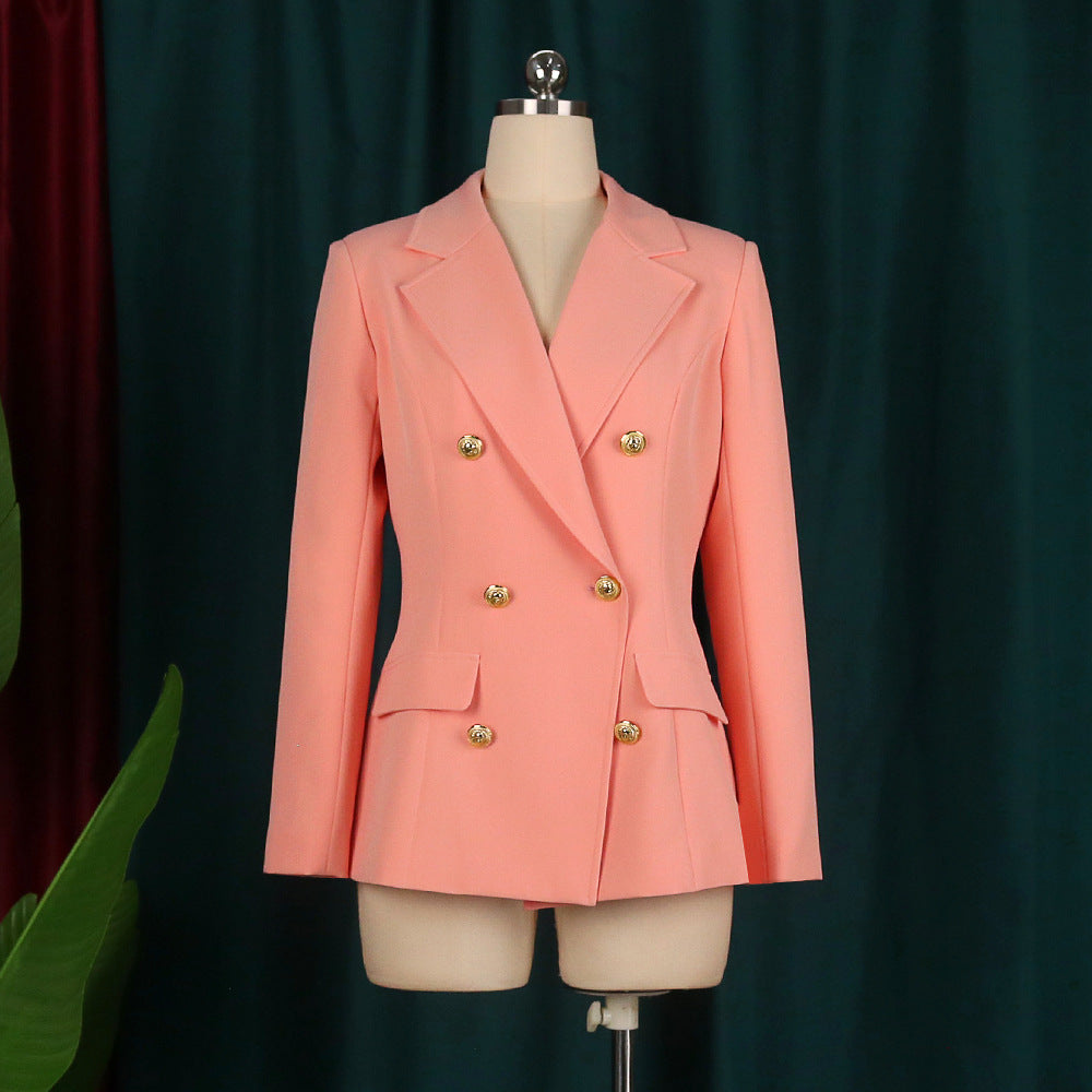 High-waisted Coat With Lapel Long Sleeves apparel & accessories