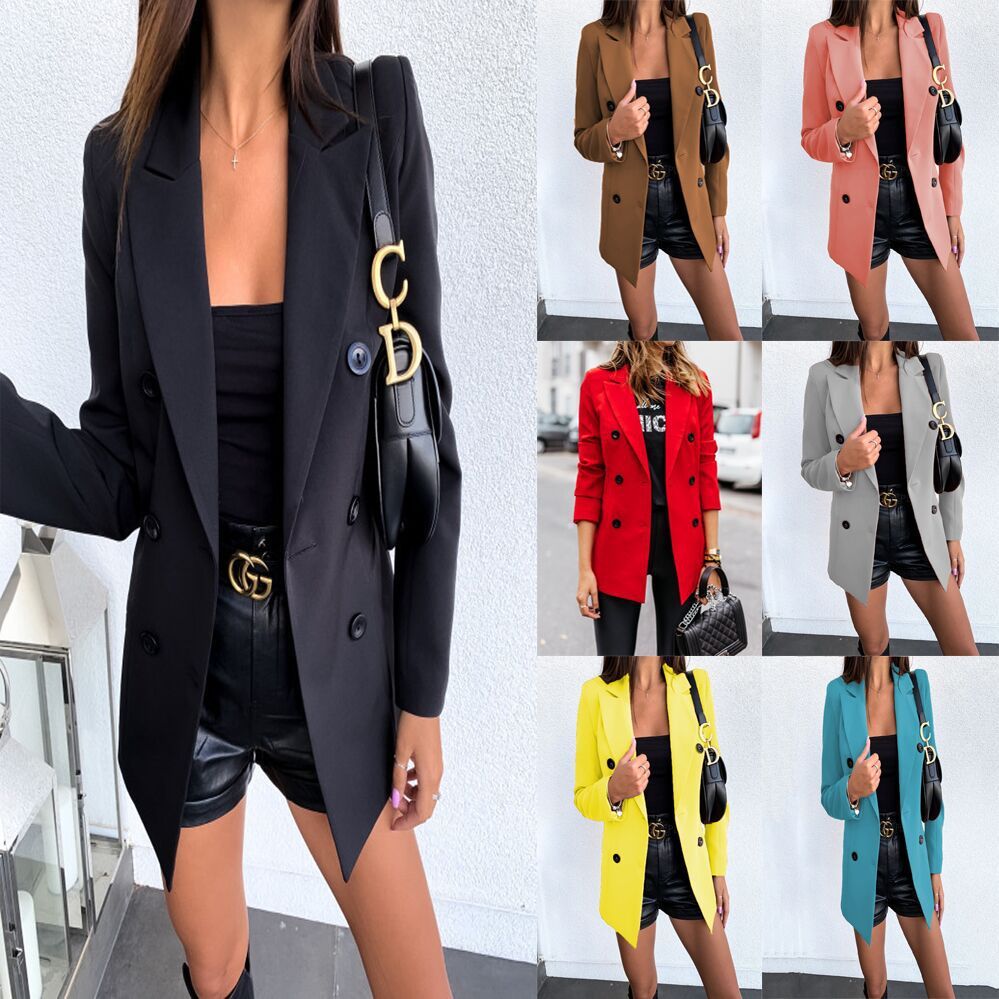 Long-sleeved Double-breasted Button Blazer apparels & accessories