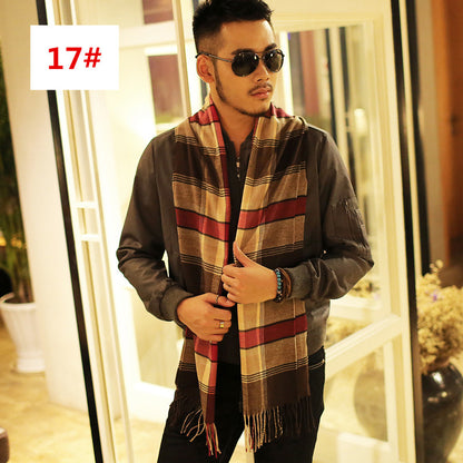 Men's Fashion Casual Warm Plaid Scarf Men's Scarves