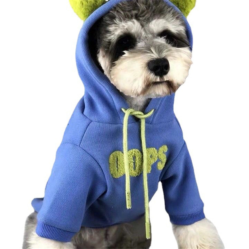 Small -Medium-sized Pet Velvet Warm Hooded Sweater Pet Jacket