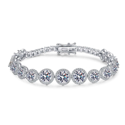 925 Sterling Silver Full Inlaid Moissanite Women's Sparkling Ins Starry Bracelet Jewelry