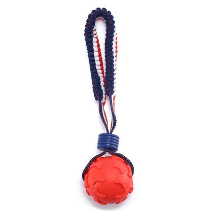 Interactive Dog Toy Ball Interactive Teether With Rope Dog Ball Pet Supplies Chewing Ball Training For Living Room Lake Beach Pets Products Dog Toys