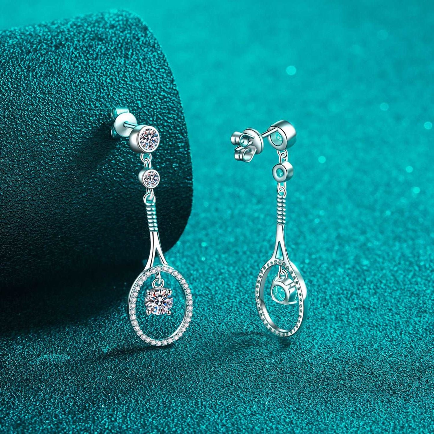 Moissanite Sterling Silver Drop Earrings Jewelry