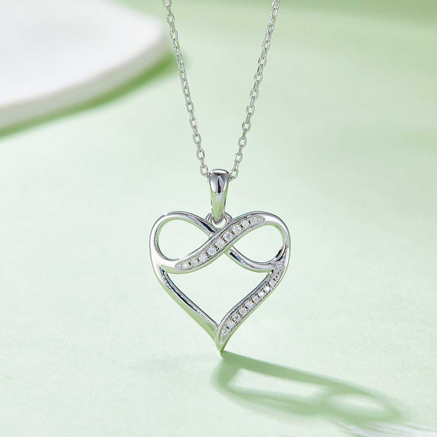 Moissanite 925 Sterling Silver Heart Necklace apparel & accessories