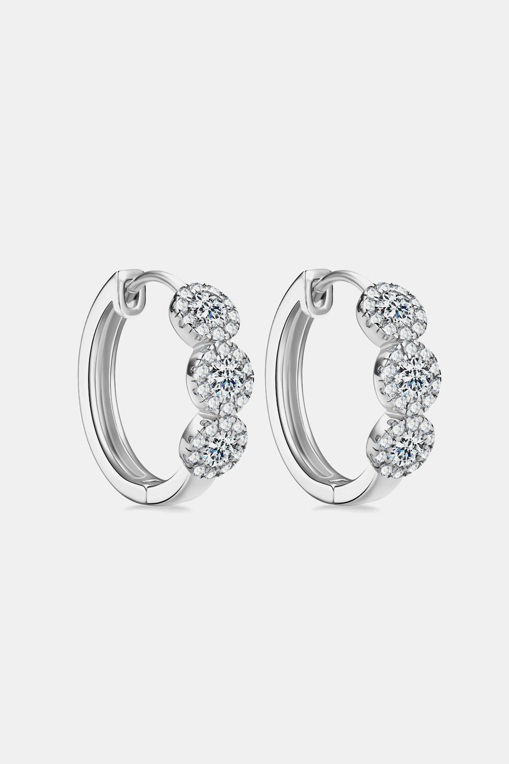 Moissanite 925 Sterling Silver Huggie Earrings apparel & accessories