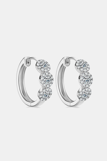 Moissanite 925 Sterling Silver Huggie Earrings apparel & accessories