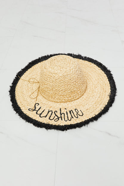 Fame Sunshine Straw Fringe Hat apparel & accessories