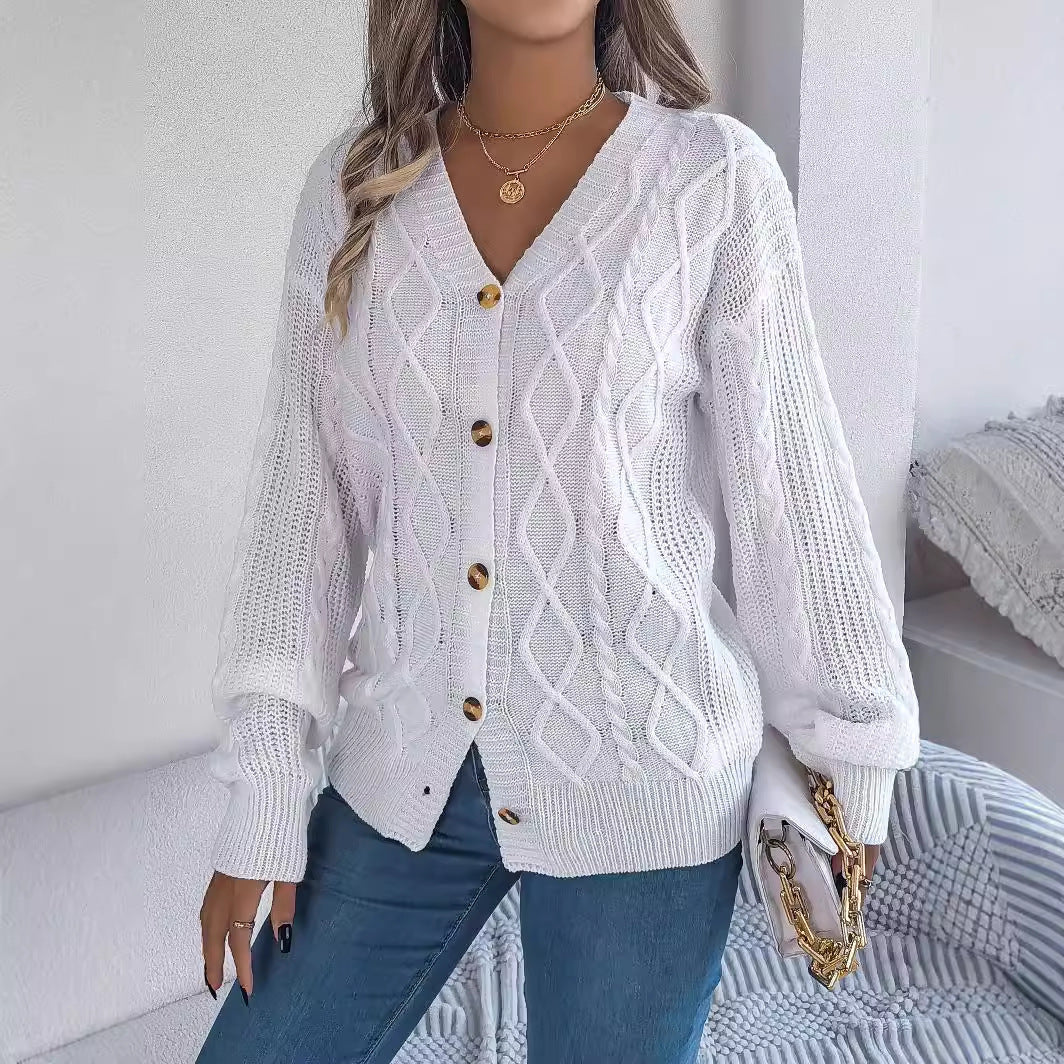 V-neck Lantern Sleeve Women's Sweater apparels & accessories