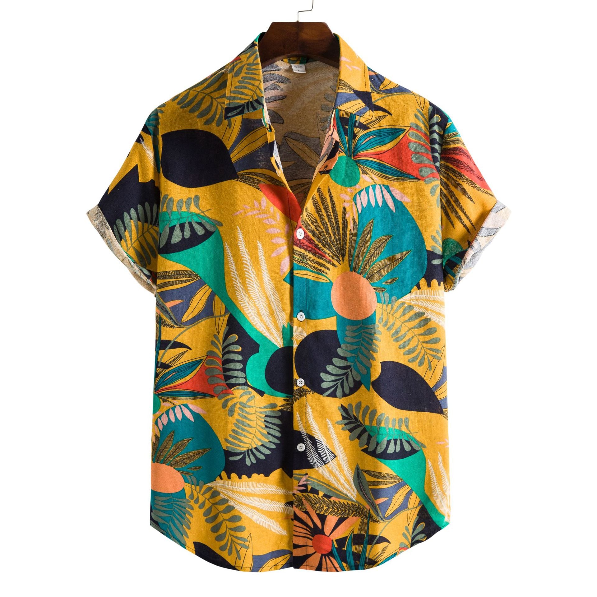 Printed Casual Men's Short-sleeved Shirt Lapel apparel & accessories